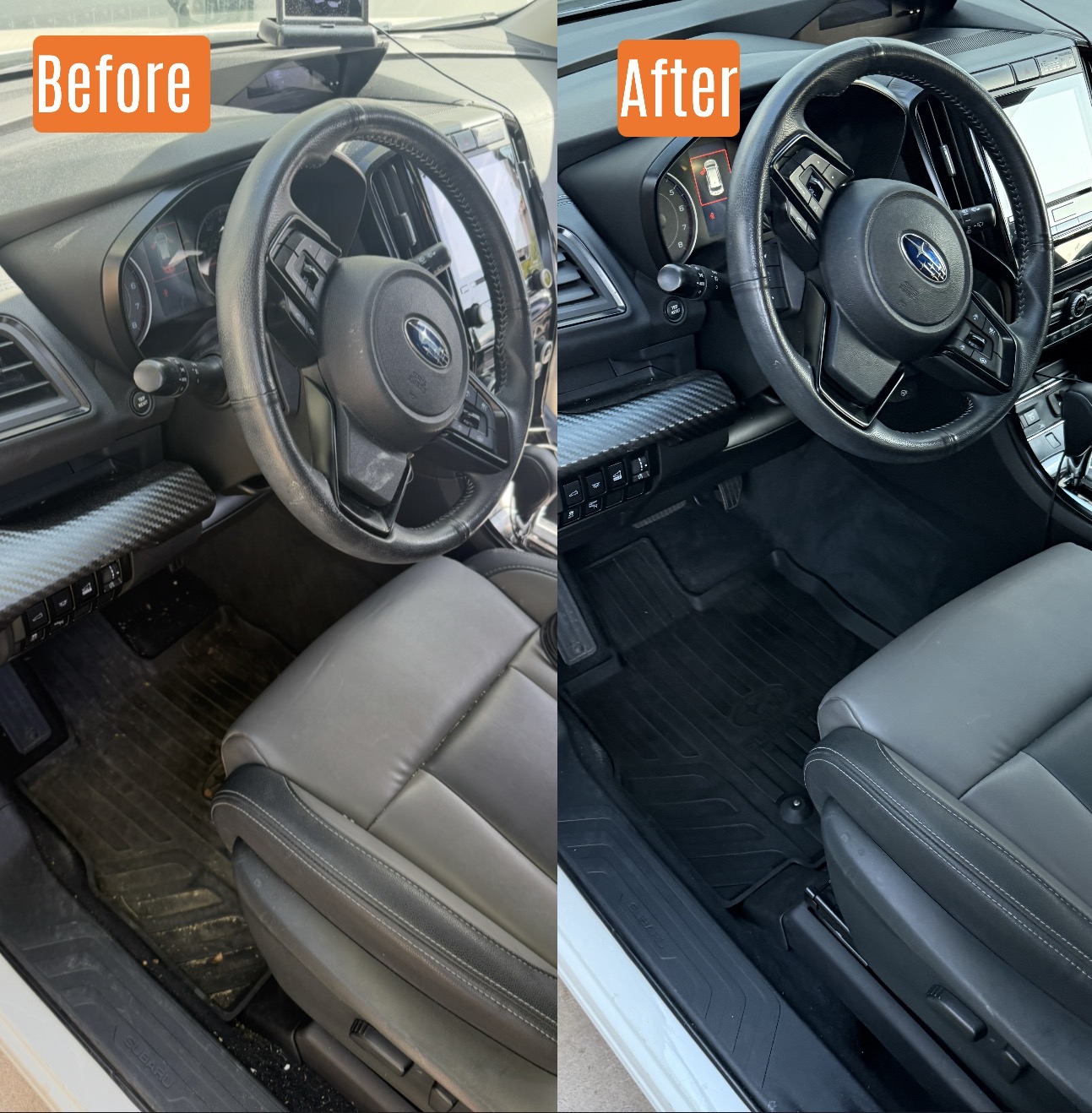 Before and after Full Haus on a Subaru in Santa Clarita, CA